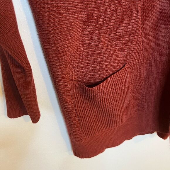 Merona Maroon Long Sleeve Open Front Bat Wing Knit Cardigan Sweater Size XS - Picture 4 of 6